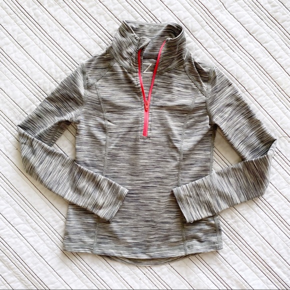 Zella Girl Other - Z by Zella Girl Half Zip Pullover in Space Dye Grey and Neon Pink sz 4